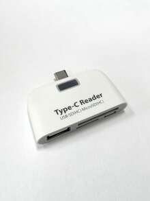 Type-C 4 In 1 Card Reader USB 2.0 OTG Adapter Support SD TF Micro SD Card Data Transfer Phone Laptop Camera Photo File Backup Portable Mini USB C Memory Card Reader - View 8