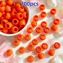 100pcs 10x12mm Acrylic Smooth Large Hole Beads, Random Mixed Color Beads For Jewelry Making, DIY Bracelets, Necklaces, Bag Charms, Handmade Crafts, Meet Your Design Needs - Multicolor - View 23
