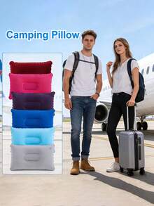 Portable Inflatable Nap Pillow, Outdoor Travel Portable Square Pillow Pad, Inflatable Small Seat Cushion, Lumbar Inflatable Pillow - Multicolor - View 2