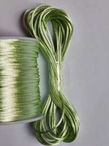 Silk Thread Satin Cord 1mm - 5 Meters Various Colors - Light Green - View 1