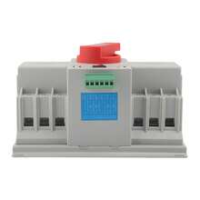 3P 110V Automatic Transfer Switch, Miniature Circuit Breaker Type Switch, Red Handle, 125A - Grey - View 10