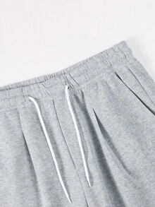 1pc Men's Street American Style Structured Outdoor Commute Loose Wide Leg Casual Long Pants - Light Grey - View 7