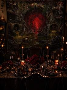 1pc-Horror Sewer Halloween Backdrop Banner, Creepy Tentacle Rat Skeleton Slime Red Abyss Tunnel Print Wall Tapestry, HD Crisp Decor For Dark Gore Party Cosplay Horror Movie Night Spooky Photo Booth Wall Background - G - View 7