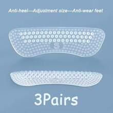 1/2/3 Pairs Silicone Heel Pads, Unisex Anti-Slip Heel Cushions, Anti-Slip Heel Patches, Heel Care Protection Pads, Shoe Accessories, Back To School Supplies - Clear - View 13
