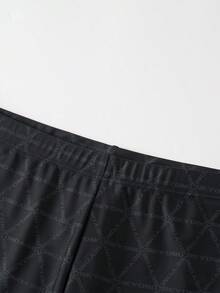 361degree New Men's Racing Bermuda Swim Trunks, Drawstring Waist, Breathable Quick-Dry High-Stretch Fabric, Letter Print Fashionable Design, Suitable For Hot Springs, Kayaking, Paddleboarding, Surfing, Rafting, Beach Volleyball, Teenagers, Adults, All Seasons - Black - View 9
