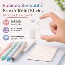 4PCS Eraser Pen Set With 10 Refill Eraser Cores, Press-Type Retractable Pencil Erasers, Refillable Correction Eraser Pens For Students, Artists, School, Office, Drawing, Sketching And Note Taking - Multicolor - View 5
