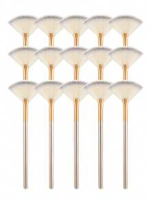 1/3/5/9pcs Fan-Shaped Face Brushes, Soft Facial Brush Set, Suitable For Fruit Acid Mask, Makeup, Mud Cream - Champagne - View 14