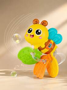 Baby Teething Rattle Toy, An Early Education Toy To Help Develop Hand-Eye Coordination, Featuring Cute Cartoon Designs Of Lion, Elephant And Octopus, Suitable As A Gift For Newborn Boys And Girls - Multicolor - View 8