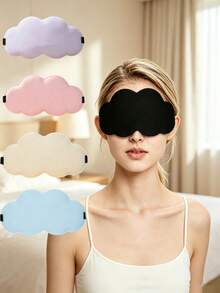 1pc/10pcs Cute Cloud Shaped Sleep Mask, Soft Smooth Light-Blocking Eye Mask With Adjustable Strap, Lightweight Comfortable Travel Nap Bedroom Rest Eye Shade, Multi-Color Macaron Solid Color Portable Sleep Aid Mask, Suitable For Women And Girls Daily Use - Multiple Styles - View 2