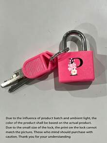 Mini Anti-Theft Lock Key Set With 2D Flat Letter A-Z, Portable Bright Anti-Theft Lock, Heavy Duty Key, Secure Luggage Lock, Key Safety Lock, Indoor/Outdoor Bicycle Helmet Cabinet Door Lock, Home Security, Travel - Multicolor - View 9