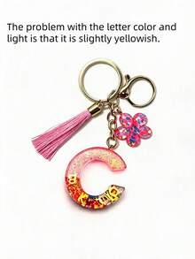 Colorful Flower Pendant Keychain, Suitable For Matching With Bags - Pink - View 10