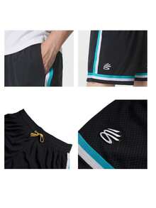 Under Armour Men's Sports Shorts Basic Shorts 2026 Summer New Fitness Training - Black/White/Blue - View 6