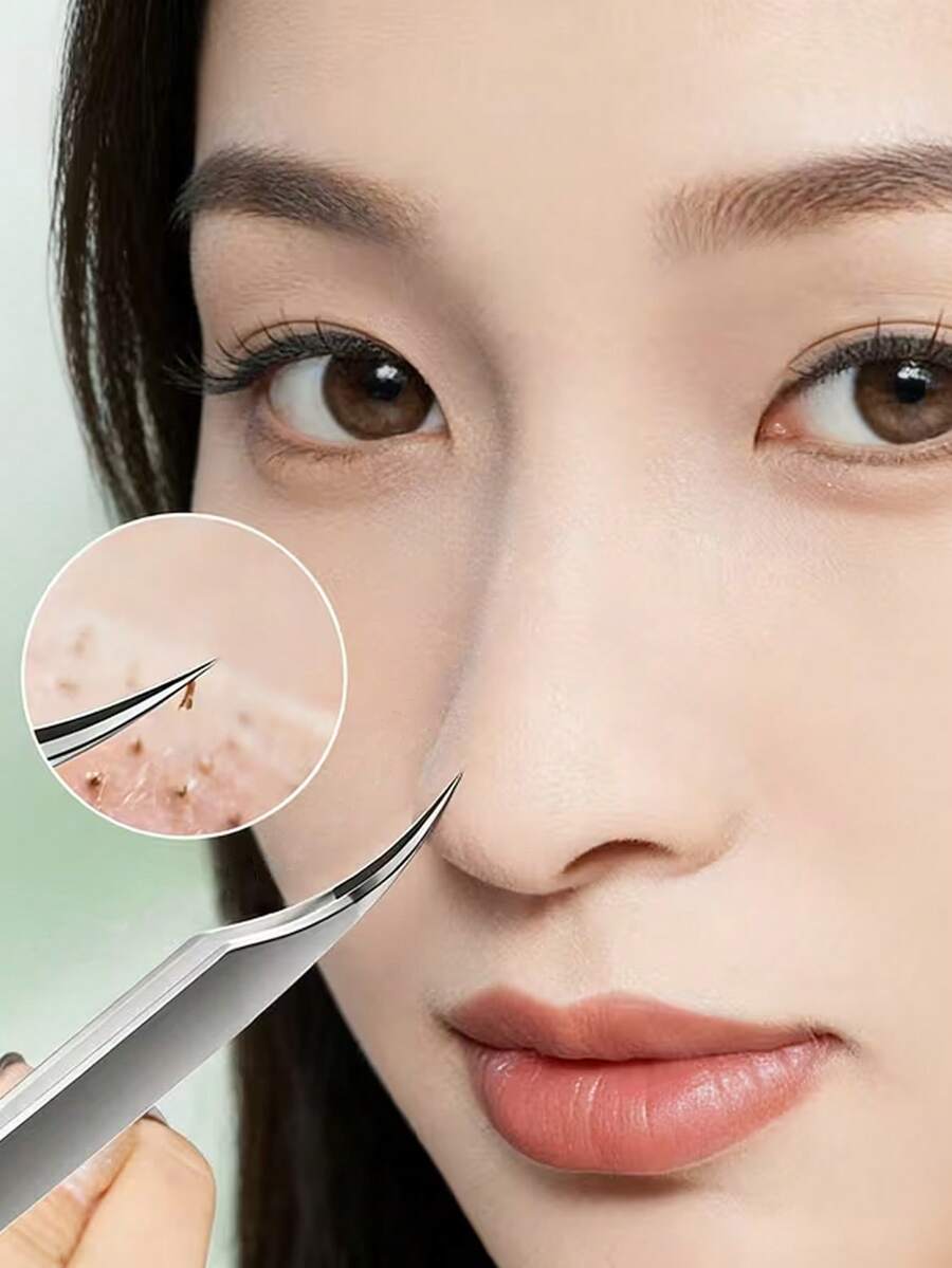 Set Alat Ekstraksi Jerawat & Komedo Stainless Steel 1/2/5 buah, Perlengkapan Alat Ekstraksi Profesional, Cocok untuk Semua Jenis Kulit, dengan Kotak Penyimpanan Portabel, untuk Mencabut Bulu Alis dan Bulu yang Tumbuh ke Dalam, Membersihkan Komedo di Wajah dan Hidung