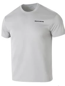 Skechers Men's Basic Crew Neck Cooling Quick-Dry Short Sleeve T-Shirt For Commuting And Fitness - Grey - View 4