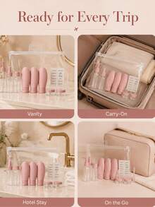 Travel Toiletry Set, Includes Spray Bottle, Lotion Bottle, Shampoo Bottle, Shower Gel Bottle And Portable Cosmetic Empty Liquid Containers - Multicolor - View 6