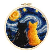 1pc Starry Sky Pattern Punch Needle Embroidery Beginner Kit, Adult Punch Needle Embroidery Set, DIY Cross Stitch Rug Beginner Kit, Home Decor Punch Needle Starter Kit With Tools - Multiple Styles - View 14