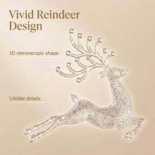 Crystal Flying Deer Christmas Decoration - Little Deer Christmas Tree Ornament, Iridescent Crystal Christmas Hanging Pendant, Transparent Decoration - 5Pcs - View 2