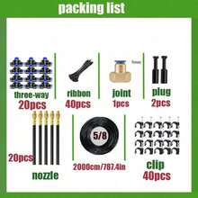DIY Drip Irrigation Kit, Automatic Watering System With 360° Adjustable Brass Nozzle, Bendable Quick Connect Sprayer For Potted Plants, Elevated Flower Beds, Greenhouse, Garden Vegetable Bed Watering & Cooling - A - View 26