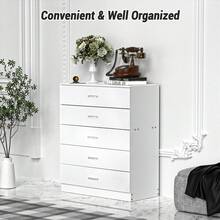 5 Drawer With Metal Handles & Runners, Unique Anti-Bowing Drawer Support, Riano Bedroom Furniture - Multicolor - View 5