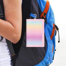 Glitter Wallet, Gradient Colorful Card Holder, Girls Teenager Tri-Fold Bag, Multiple Inner Pockets - With Hook Design, Perfect Gift Choice, Pink Tone - Multicolor - View 5