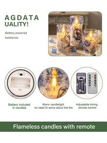 Set 3 Lampu Lilin Tanpa Api dengan Timer dan Remote Control, Bertenaga Baterai, Nyala Lilin Realistis, Cocok untuk Pernikahan, Hari Valentine, Natal, Halloween, Hari Ibu, Lamaran, Ulang Tahun, Pesta - Cahaya hangat transparan - View 10
