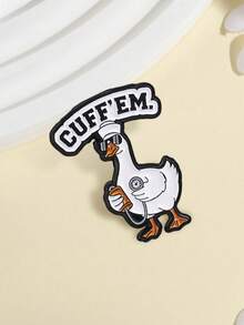 1件卡通可愛鵝護士琺瑯胸針，血壓計與「CUFF'EM」文字徽章，時尚配件，醫護人員最佳禮物 - 彩色 - 查看 6