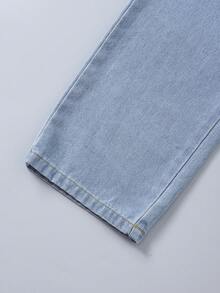 Fashionable Tween Boys Denim Jeans Spring Autumn Winter Long Pants - Light Wash - View 9