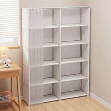 Freestanding Open Multi-Tier Storage Bookshelf, Easy Assembly Display Storage Rack, Large Capacity DIY Cubby Storage Cabinet, Suitable For Clothes, Books, Toys, Ideal For Bedroom, Living Room, Study, Office, Space-Saving Divided Storage Rack - Multicolor - View 13