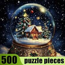 500pcs Adult Mini Puzzle Boxed - This Precision-Cut Adult Puzzle Is Scratch-Resistant And High-Difficulty, Suitable For Christmas And Other Occasions, Can Be Used For Home Entertainment, DIY Decoration, Art Collection, A Creative Gift For Friends And Family To Challenge The Brain And Enjoy Immersive Puzzle-Solving Fun. - Multicolor - View 3