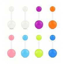 14G 10mm Acrylic Navel Rings, Cute Navel Piercing Jewelry, Multi-Color - Multicolor - View 4