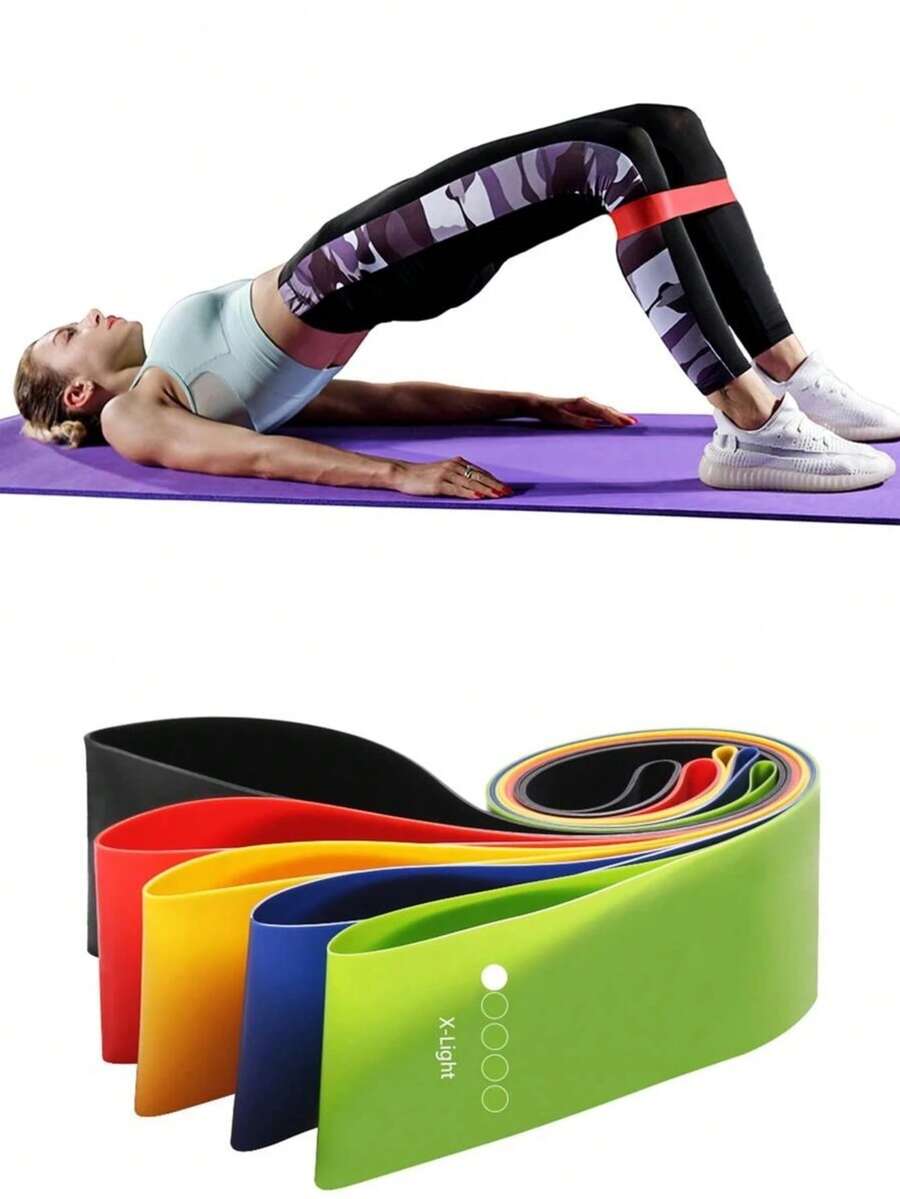 5pcs Resistance Band Set, For Squats, Yoga, Fitness Strength Training - Multicolor - View 1