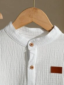Boys' Spring/Autumn New Cardigan Long Sleeve & Long Pants 2pcs Set, Fashion Casual Minimalist - White - View 3