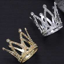 1/2/3 cái vương miện mini mới, topper trang trí bánh hình vương miện đính đá rhinestone, vương miện trang trí tiệc theo chủ đề, vương miện trang trí tiệc - Nhiều màu - Xem 9