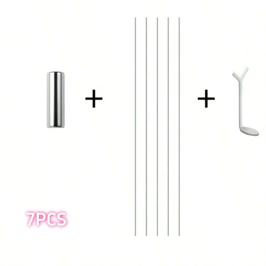 Conjunto de 7 Peças de Ferramentas para Unhas Olho de Gato, Kit de Acessórios para Formar Padrão de Coração para Manicure, Efeito de Luz em Formato de Coração - Prata - Visão 1