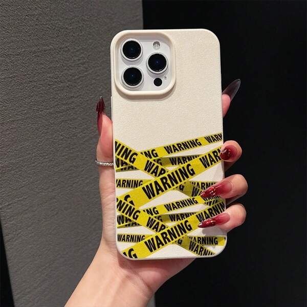 [Caution Line Slogan Print]Anti-Drop Phone Case Protective Cover, Compatible With Apple 11, 12, 13, 14, 12PROMAX, 13PROMAX, 15, 15PRO, 15PLUS, 15PROMAX, 16, 16Pro, 16Plus, 16Promax, 17, 17Pro, 17AIR, 17Promax And Other Phone Models