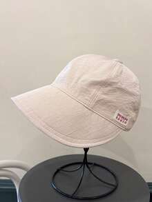 1pc Bucket Hat With Striped Duck Bill Texture Design, Wide Brim Breathable, Versatile Sun Protection, Fashionable Minimalist Compact, Suitable For Daily Commute, Outdoor Photography And Travel Wear, Hat, Women's Hat, Beach Hat, Beach Accessory, Beach, Travel Essential, Sun Hat - Multicolor - View 7
