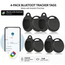 RSH 4 Packs Smart Tracker, Smart Tracker, GPS Tracker For Android Find Hub App, No Monthly Fee, Portable Mini Tracker With Replaceable Battery, Precise Positioning For Wallet, Bag, Ideal For Business And Travel - Multicolor - View 2