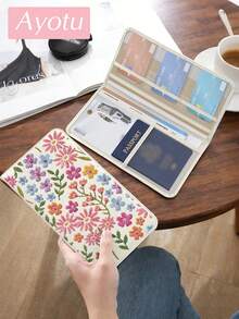 Ayotu 2D Embroidered Plant Pattern Car Registration & Insurance Holder - Vehicle Glove Box Organizer, Car And Truck Accessory Box, Suitable For Storing Important Documents, Driver's License, Passport, Cards, Car Parts And Other Accessories - Multicolor - View 6