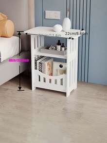 Suitable For Practical Storage Rack - Modern Nordic Style White Wooden Storage Table, Multi-Functional Tiered Shelf, Easy To Assemble, Suitable For Bedroom And Living Room Decoration, Minimalist Design Bookshelf | Multi-Functional Rack - Multicolor - View 7