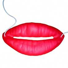 3pcs Oversized Red Big Mouth Costume Props, Funny Silicone Fake Lip Mask With Elastic Band, Halloween Single Party Carnival Cosplay Stage Performance Dress Up Accessories - Sausage Lips - View 8