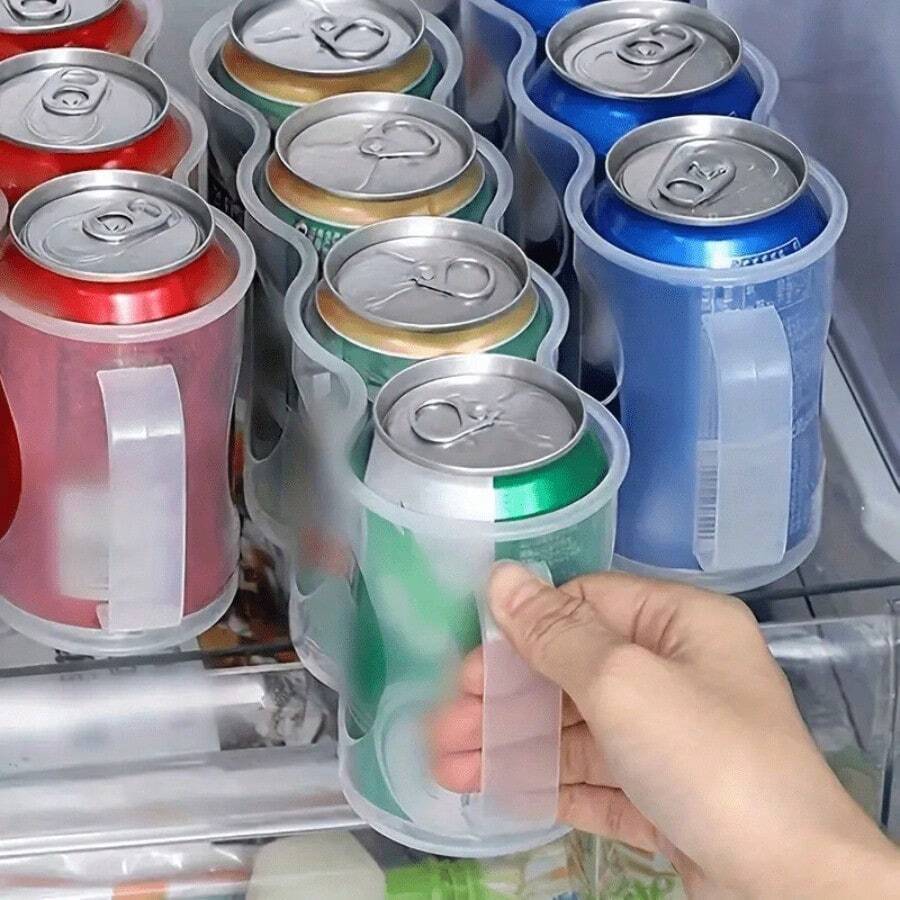 1pcs Set Clear Plastic Beverage Can Storage Box - Stackable Non-Beverage Finishing Box For Soda, Beverage, And Beer Cans, Space-Saving Canned Beverage Storage For Refrigerators, Pantries, And Kitchen Countertops - White - View 1
