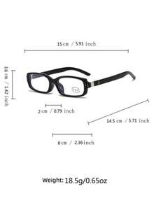 1 Pair Unisex Fashion Small Frame Clear Lens Glasses, Suitable For Work, Commuting And No-Makeup Look - Black - View 4