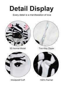 1Pc Baby Cartoon Animal Pattern Flannel Comfortable And Cute Autumn And Winter Products,Suitable For Everyday Use - Multicolor - View 7