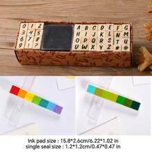 ZABC 41 piezas Juego de sellos de tinta, 40 piezas Sellos de símbolos alfabéticos y numéricos, Sellos pequeños DIY, 2 estilos disponibles: impresos y manuscritos. Regalo de Navidad para familiares y amigos; Regalo de graduación para compañeros de clase. - Multicolor - Ver 33