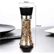 Premium Stainless Steel Sea Salt And Pepper Grinder Set Of 2 - Adjustable Ceramic - Tall Glass Salt And Pepper Shakers - Multicolor - View 10