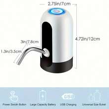 1件自動電動抽水泵，USB充電式自動飲水機，適用於3-5加侖水桶，便攜式插電安裝底座，適合露營與居家使用，便攜露營飲水機，電動抽水泵 - 彩色 - 查看 8