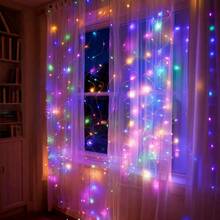 LED Battery Powered Curtain Lights, Warm White/Cool White/Multi-Color/Pink Fairy String Lights, Suitable For Bedroom, Wall, Wedding, Christmas, Party, Dorm, Home Decor - Battery Box Curtain Light - View 8