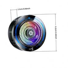 1 buah Kipas Pendingin Ponsel Digital AI Hitam Semikonduktor Pembuat Es Magnetik + Klip Belakang untuk Android, Apple, Tablet, Perangkat Pendingin untuk Gaming, Hiburan, Live Streaming, Efek Cahaya RGB, Teknologi Pendinginan 5V3A - MultiWarna - View 8