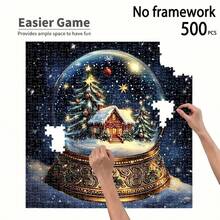 500pcs Adult Mini Puzzle Boxed - This Precision-Cut Adult Puzzle Is Scratch-Resistant And High-Difficulty, Suitable For Christmas And Other Occasions, Can Be Used For Home Entertainment, DIY Decoration, Art Collection, A Creative Gift For Friends And Family To Challenge The Brain And Enjoy Immersive Puzzle-Solving Fun. - Multicolor - View 4