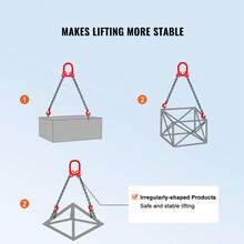 Chain Sling, 5/16 Inch X 5 Ft Lifting Chains With Hooks, G80 Engine Chain Hoist Lifts, 6600 Lbs/3 Ton Capacity Lifting Sling Chains For Engine Hoist, Engine Lift Chain With 2 Leg Grab Hooks - 5/16 Inch X 5 Ft, 6600 Lbs/3 Ton - View 4